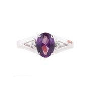 amethyst white gold ring, gems and jewels, February birthstone, amethyst womens ring, purple gemstone, 14k ring