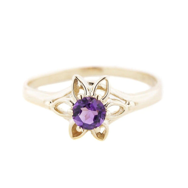 gems and jewels for less, jewelsforless, mothers day, flower ring, amethyst, february birthstone, 14K gold ring, designer, fine jewelry
