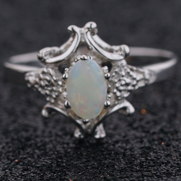 One of a Kind Fire Opal Silver Ring No:1 | Boutique Ottoman Exclusive