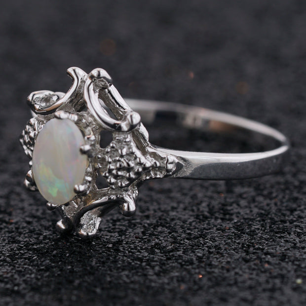 Women 925 Silver Wedding Fashion White Fire Opal Ring Proposal Jewelry Size  6-10 | eBay
