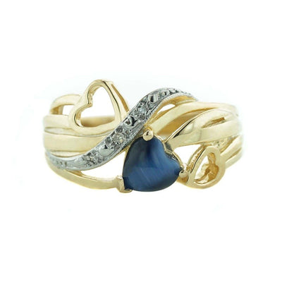 gems and jewels for less, jewelsforless, mothers day, sapphire, blue heart, cat's eye, double heart, heart of gold, blue and gold, quality gold, mummys god, pot of gold, sapphire, 14k women's ring, woman in gold, jewel, the gold gods, heavy stone rings diamond, white sapphire, sapphire, gift for mom