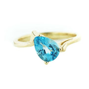 pear shape blue topaz ring, blue gold ring, blue topaz ring, blue stone ring, blue jewels, gems and jewels, blue gemstone ring