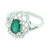 women's ring, may birthstone, emerald is the birthstone for may, best price emerald, white gold, 14k white gold, gift for mom, heavy stone ring, woman in gold, house of gold, jewels, kay, white gold, mothers day, gold emerald ring