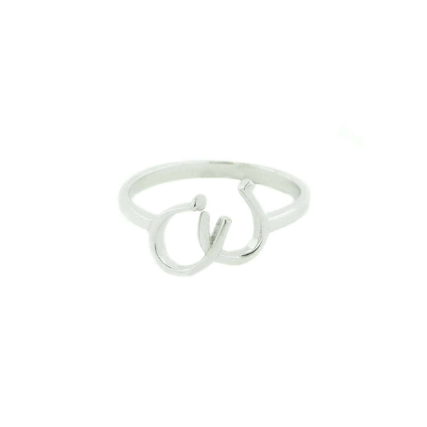 horseshoe ring, interlocking horseshoes, non tarnish silver, no tarnish silver, sterling silver, 925, gjfl, gems and jewels for less, jewelsforless, lucky ring