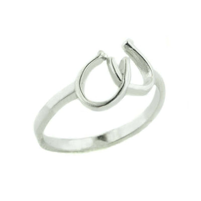 horseshoe ring, interlocking horseshoes, non tarnish silver, no tarnish silver, sterling silver, 925, gjfl, gems and jewels for less, jewelsforless, lucky ring