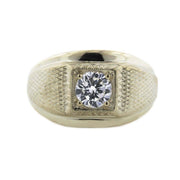 Mens ring, cubic zirconia mens ring, 14k over silver, 925, heavy stone ring, diamond ring, gems and jewels for less, gjfl
