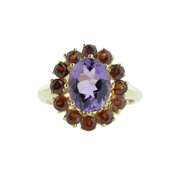 garnet and amethyst ring, gjfl, us jewels and gems, etsy rings, gems and jewels for less, jewelsforless, mothers day, garnet, amethyst, january birthstone, february birthstone, gold jewelry, fine gold, best price, women's rings
