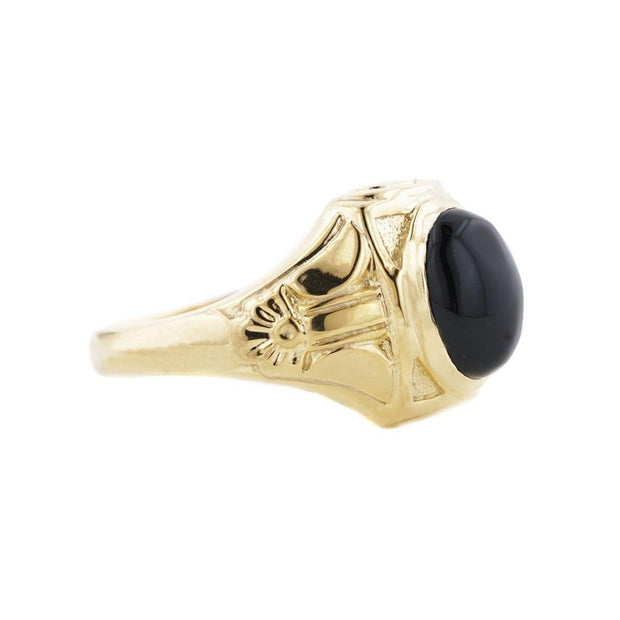 Black Onyx Style Signet Ring