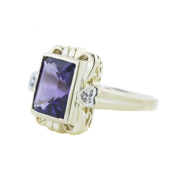 february birthstone, amethyst, amethyst ring, solid gold ring, heavy stone ring, gold, fine jewelry, best price, investment jewelry, heart, love, large stone, gemstone jewelry, mothers day, gems and jewels for less, jewelsforless, best price