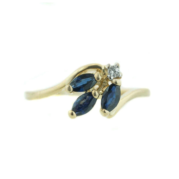 gems and jewels for less, sapphire ring, women's ring, woman ring, september birthstone, fine jewelry, women's sapphire ring, 14k gold, yellow gold, nature, zales, kay, gift for mom, ring, leaf style ring, real gold, gemstone jewelry, jewellery
