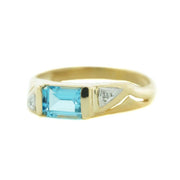 blue gemstones, blue stone, blue jewels, gems and jewels for less, mothers day, jewelsforless, blue topaz ring, emerald cut blue topaz, december birthstone blue topaz, diamond, 14k yellow gold ring, women's ring, woman ring, heavy stone ring, designer ring, best price, wholesale jewelry, alternative engagement ring, gift for mom, jewels and gems