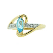 blue topaz, diamond, yellow gold, december birthstone, women's ring, gems and jewels for less, jewelsforless, mothers day, traditional rings, unique designs, fine jewelry, diamond ring, blue jewels, blue gems, blue topaz engagement ring