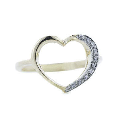 heart shaped diamond ring, diamond ring, mothers day, heart ring, gold heart ring, women's ring, woman ring,    