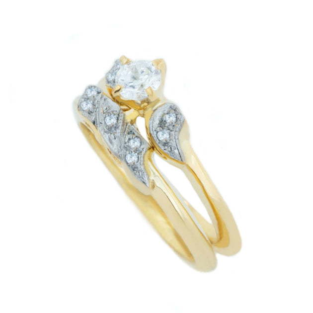 Yellow Gold Diamond Wedding Sets - 14K – Gems And Jewels